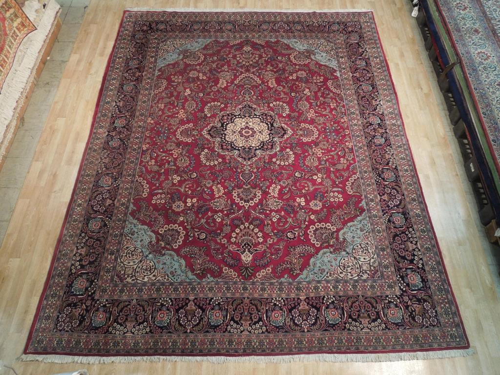 9.5 x 12 Genuine Persian Tabriz Wool Rug #PIX-18213