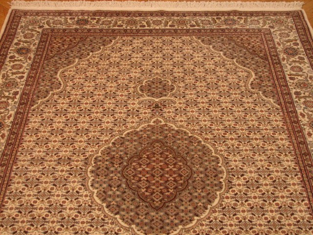 5 x 8.3 Authentic Persian Tabriz Mahi Rug Wool and Silk 400 Kpsi #PIX-4739