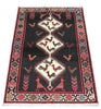 Load image into Gallery viewer, 3.7 x 5 Persian Tribal Carpet Hand-Knotted Iran Black Premitive Birds #PIX-82745