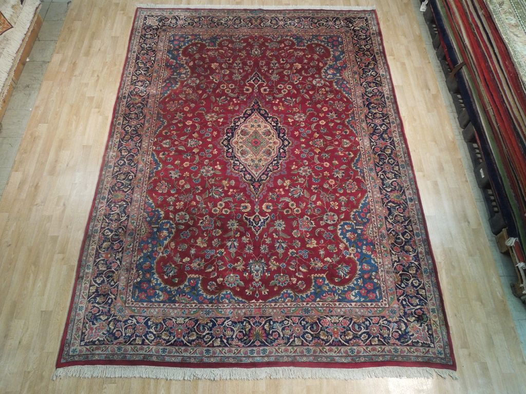 8.5 x 11.9 SIGNED Persian Yazd Kerman Rug #PIX-18175
