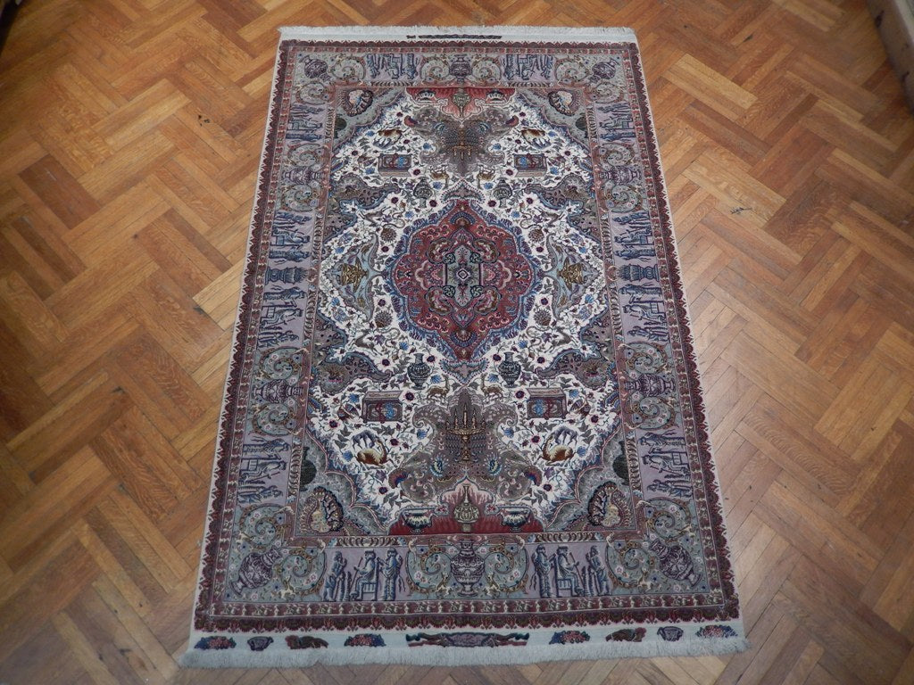 6.6 x 10 Super Fine Quality Authentic Persian Tabriz Rug Wool and Silk 70 Raj 500 KPSI #PIX-21982