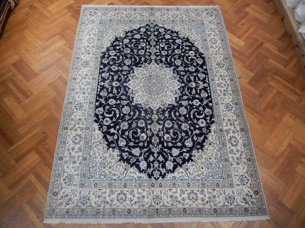 8.3 x 11.8 Authentic Persian Nain Rug Wool and Silk #PIX-21888