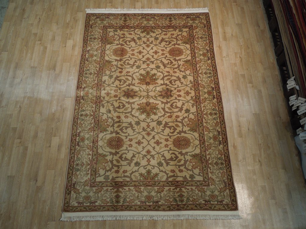 5.10 x 8.10 New Handmade Agra Rug Neutrals #PIX-18853