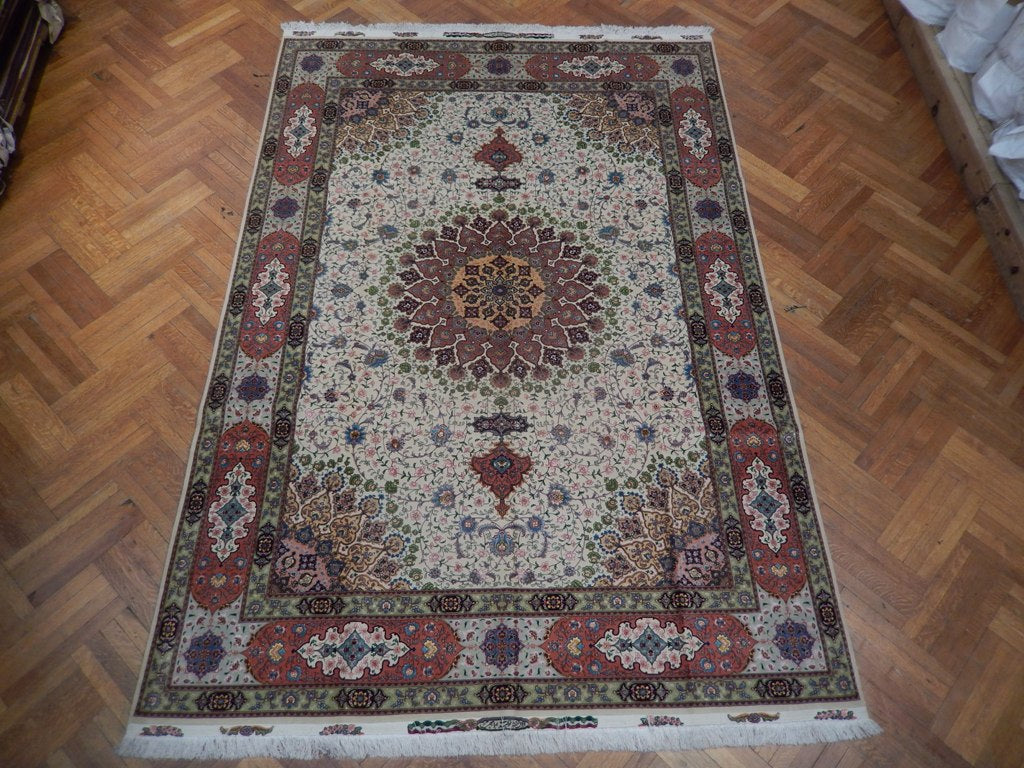 8 x 11.10 Raj Tabriz 500 KPSI Signed Super Fine Quality Rug Wool and Silk on Silk Handmade Iran Authentic #PIX-21844