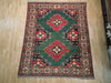 Load image into Gallery viewer, 6 x 7 Green Hand-Knotted Kazak Afghan Rug Wool on Wool #PIX-19256