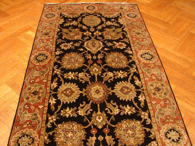 4.1 x 9.11 Wide Quality Handmade Jaipour Runner BALCK #PIX-12827