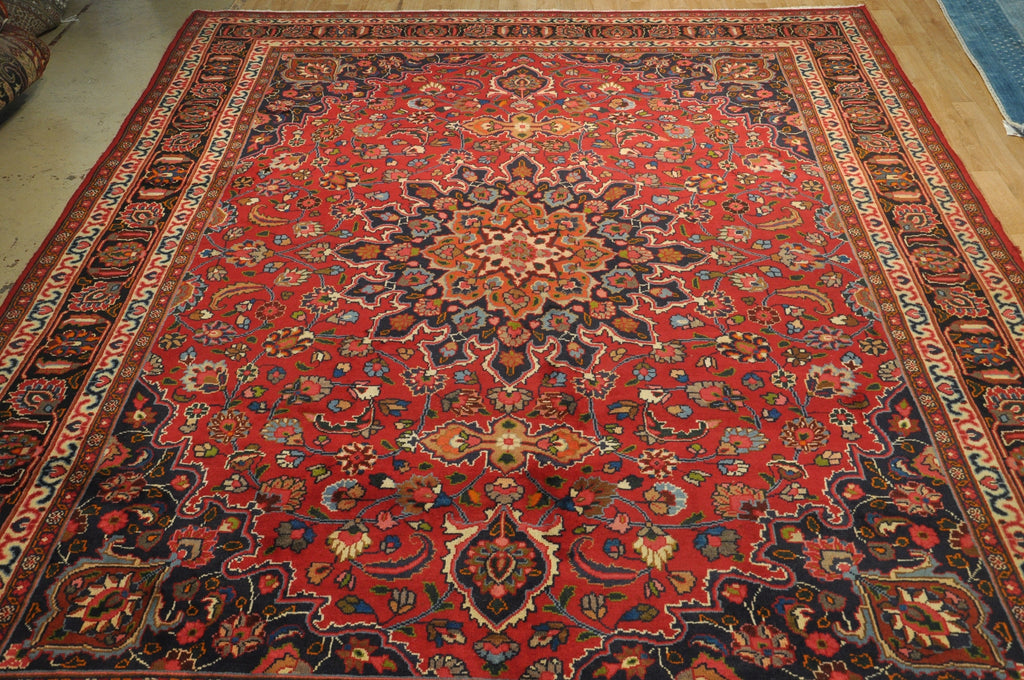 9.6 x 12.6 Persian Mashad Rug  Wool Handknotted #B-78891
