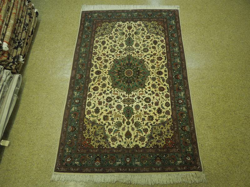 6.1 x 9.5 Iran Handmade Tabriz Rug - Genuine Persian Carpet with Animal Design #PIX-18059