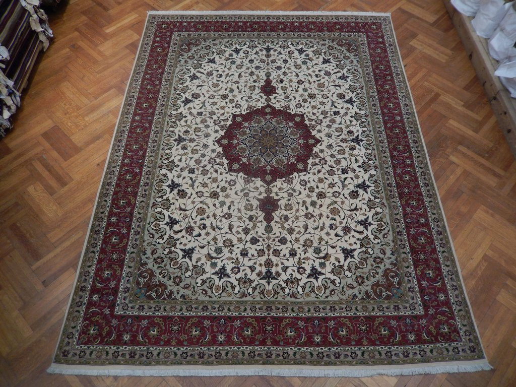9.9 x 13 Authentic High Quality Persian Tabriz Rug Handmade Iran 400 KPSI Wool and Silk #PIX-21926