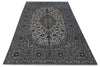 Load image into Gallery viewer, 6.7 x 10 Signed Persian Ivory Blue Kashan Rug Iran #B-81215