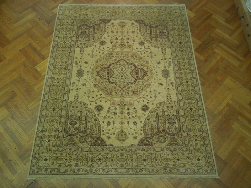 8 x 10 High Quality Agra Rug Handmade Natural Wool #PIX-17523
