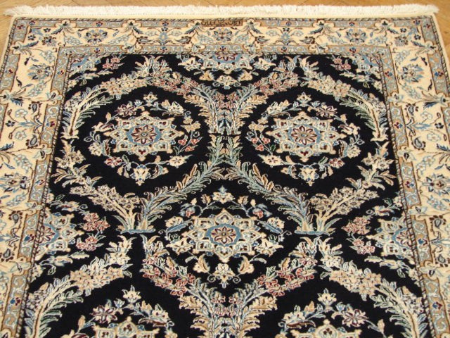 3.3 x 4.3 Signed Habibian High Quality Authentic Persian Nain 6 La Rug Handmade Iran Wool and Silk 500 KPSI #PIX-4869