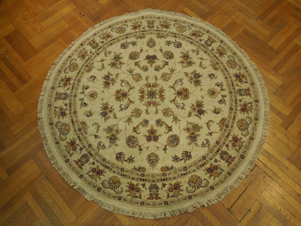 7 x 7 Round High Quality Handmade Rug Wool and Silk #PIX-20879