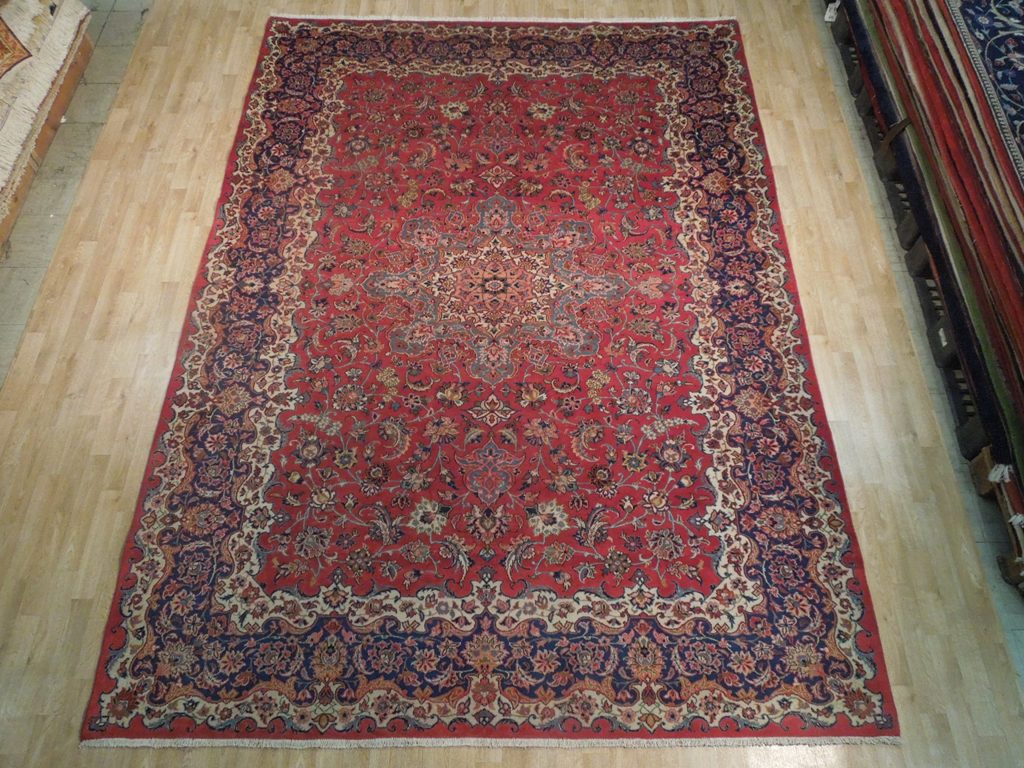 8.7 x 11.11 Semi-Antique Persian Esfahan Rug 300 KPSI #PIX-18178