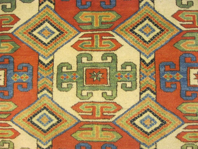 6' x 7' Chechen Kazak Rug Wool on Wool #PIX-15920