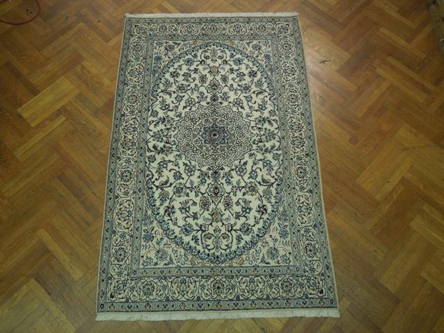 5.1 x 8.1 Signed Persian Nain Rug 9 La Wool and Silk Iran #PIX-16691