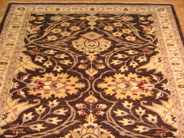 3.10 x 11.10 Wide Runner Natural Wool Dark BROWN #PIX-9932