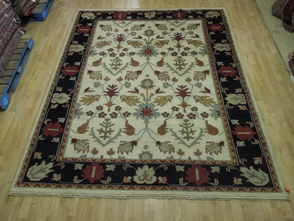 8 x 10 Hand-Knotted India Wool Rug #B-74920