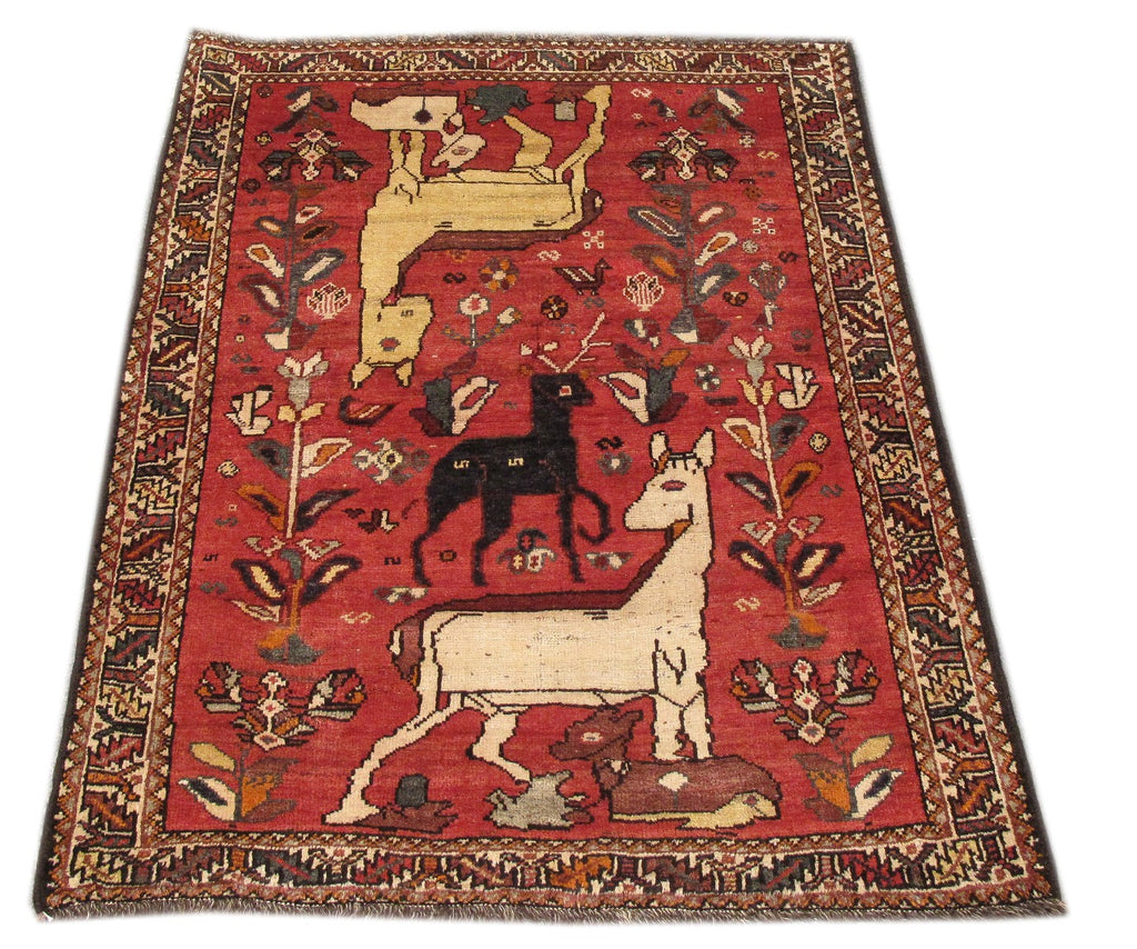 4' x 5' Persian Hamadan Rug #PIX-82668