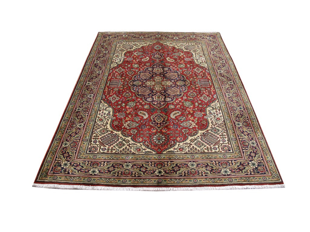 7 x 10 Persian Tabriz Geometric Rug #B-80789