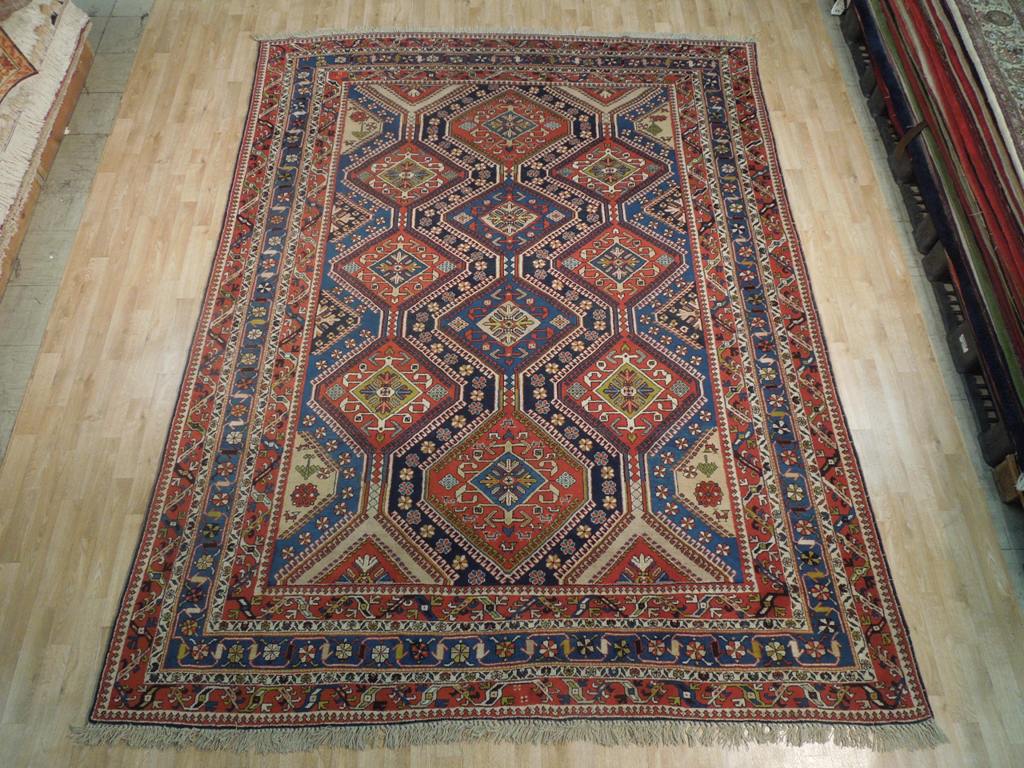 8.9 x 11.3 Genuine Persian Tribal RARE ANTIQUE YALAMEH Rug Wool on Wool #PIX-18182