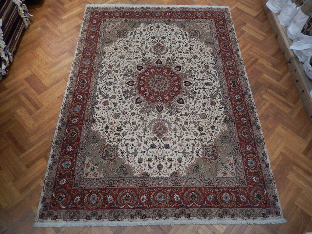 9.9 x 13.6 Wool & Silk Persian Tabriz Rug #PIX-21909