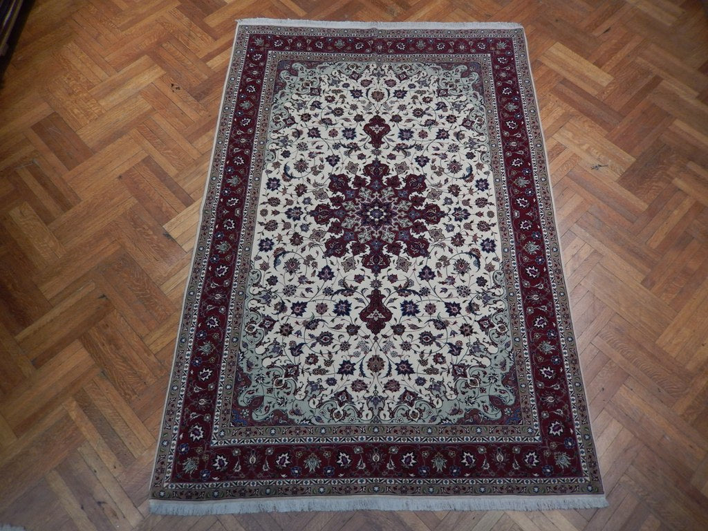 6.7 x 9.8 Fine Authentic Persian Tabriz Rug Handmade Iran Wool and Silk 400 KPSI #PIX-21979