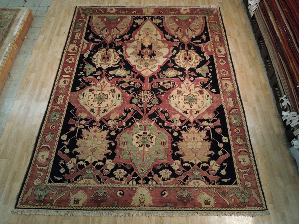 9 x 12 Great Zigler Peshawar New Rug Hand-Knotted Afghanistan Reproduction Black #PIX-18418