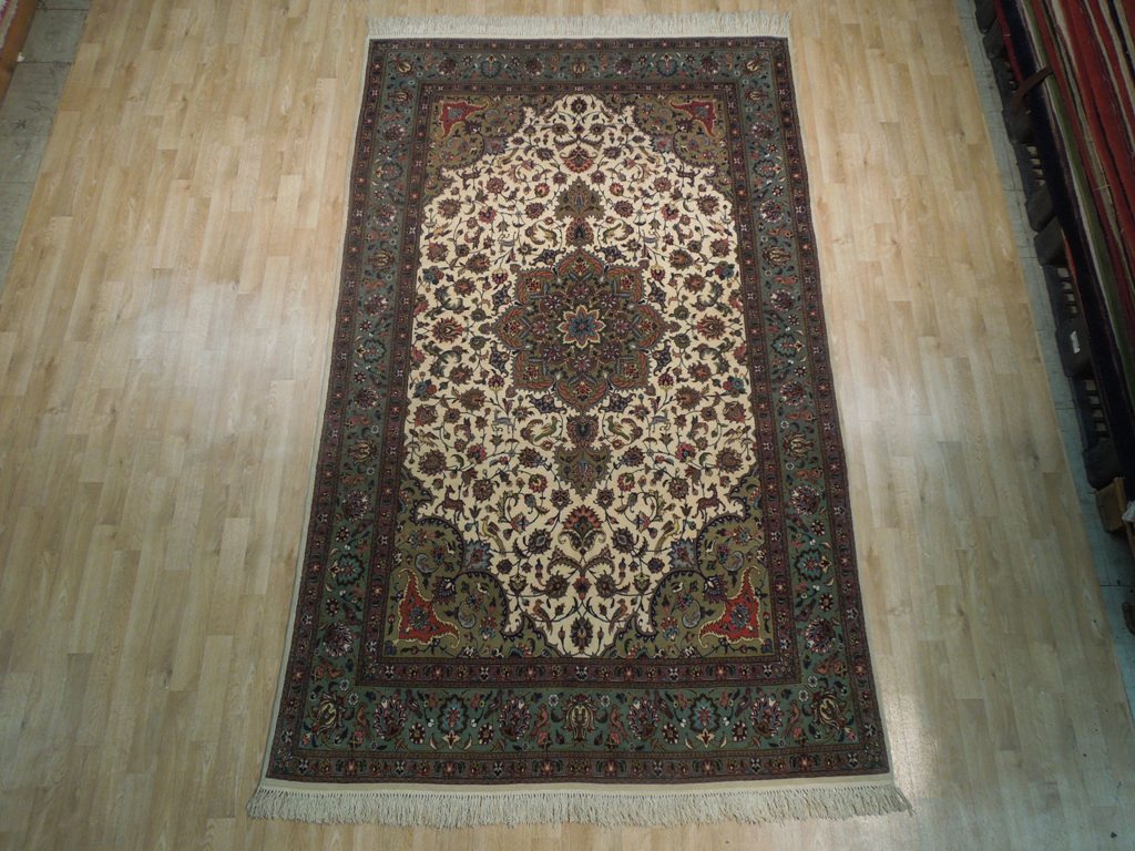 6 x 9.8 High Quality Authentic Persian Tabriz Rug Handmade Iran Wool and Silk 400 KPSI #PIX-18146