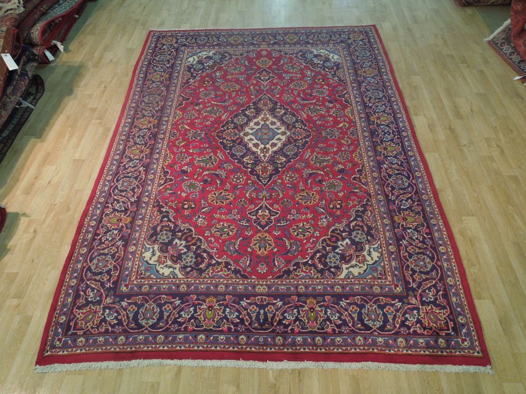 6.9 x 9.9 Semi Antique Traditional Persian handmade Classic Kashan Rug #B-72159