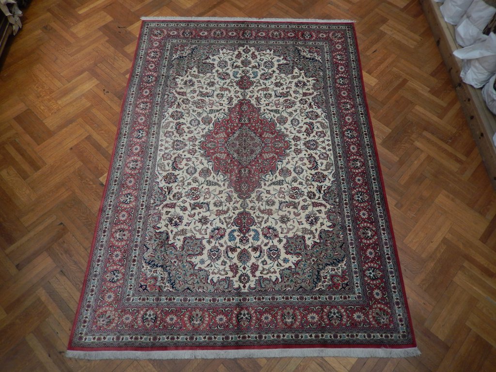 8.2 x 11.7 Silk Signed High Quality Authentic Persian Qom Rug Handmade Iran 500 KPSI #PIX-21947