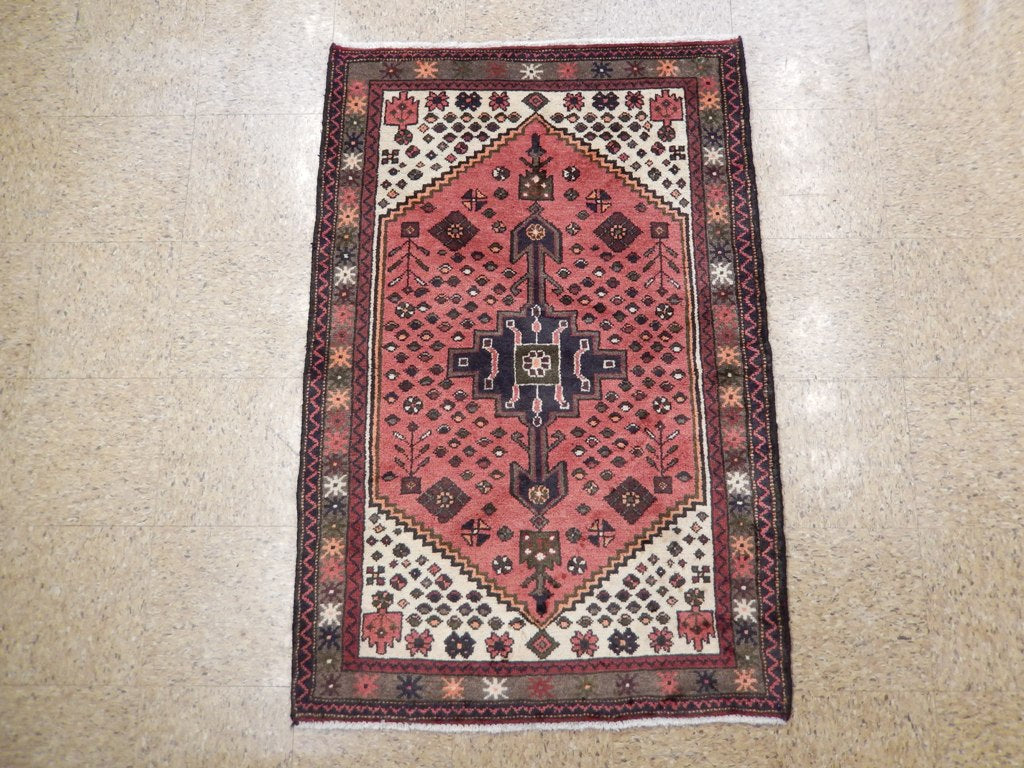 3.2 x 4.9 Persian Hamadan Rug Pink #PIX-21249