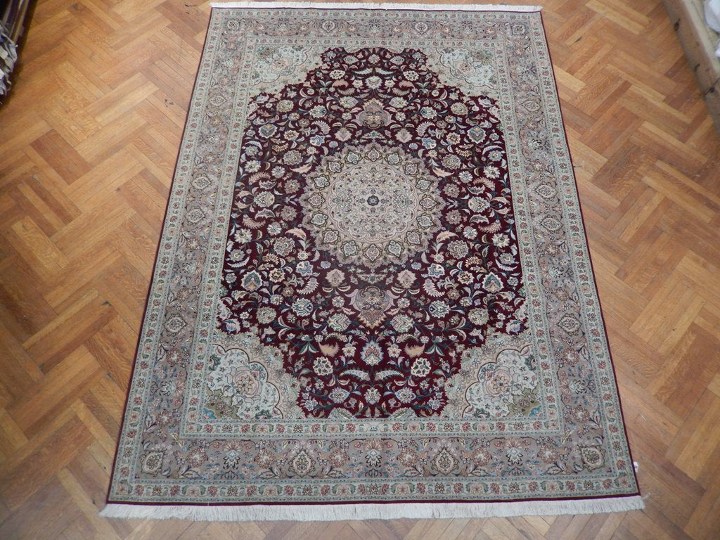 8.2 x 11 Amazing High Quality Authentic Persian Tabriz Rug Wool and Silk Iran #PIX-21882