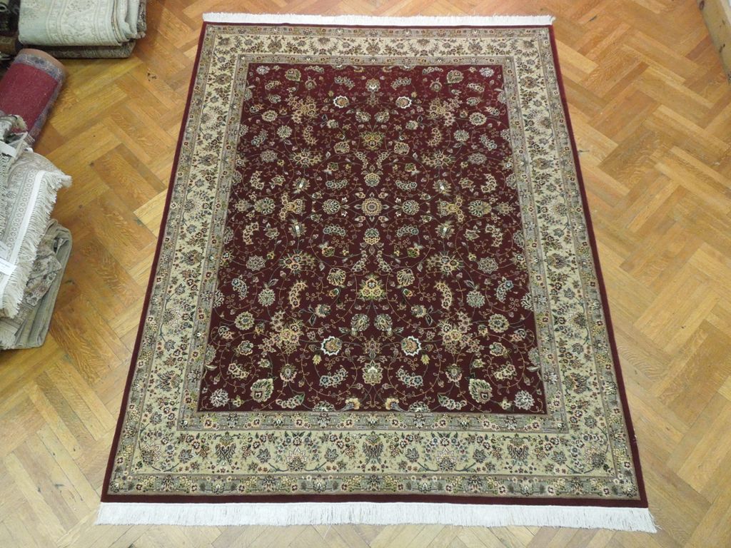 7.8 x 9.9 Wool and Silk Hand-Knotted Quality Rug #PIX-19919