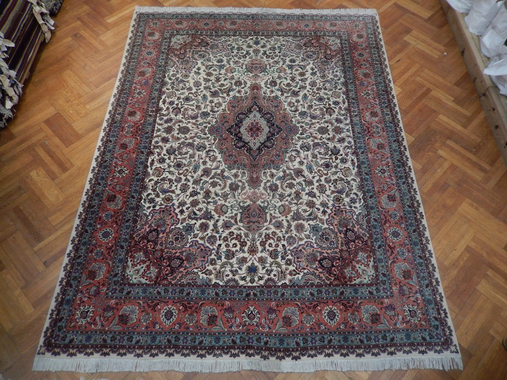10 x 13 High Quality Authentic Persian Tabriz Rug Handmade Iran Wool and Silk 400 KPSI #PIX-21937
