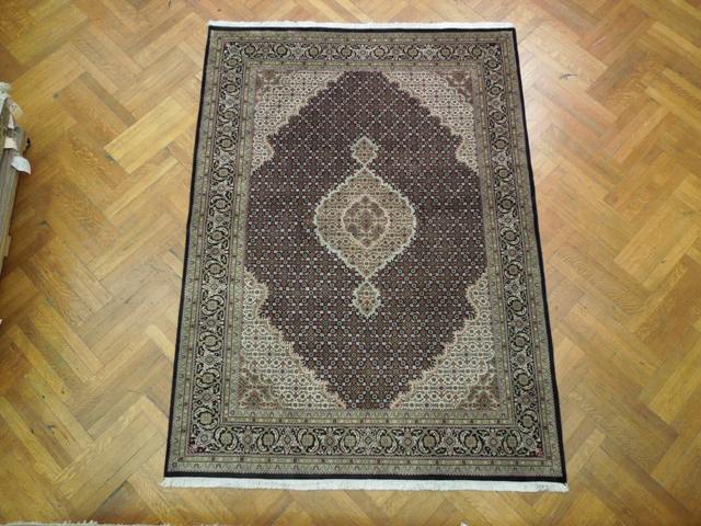 5.9 x 8 Artisanal Persian Traditional Wool Silk Rug 