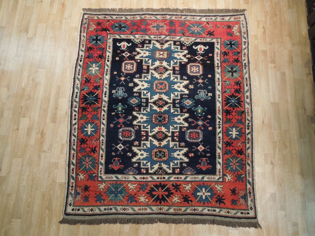 5.8 x 6.5 Hand-Knotted Afghan Rug #PIX-19335