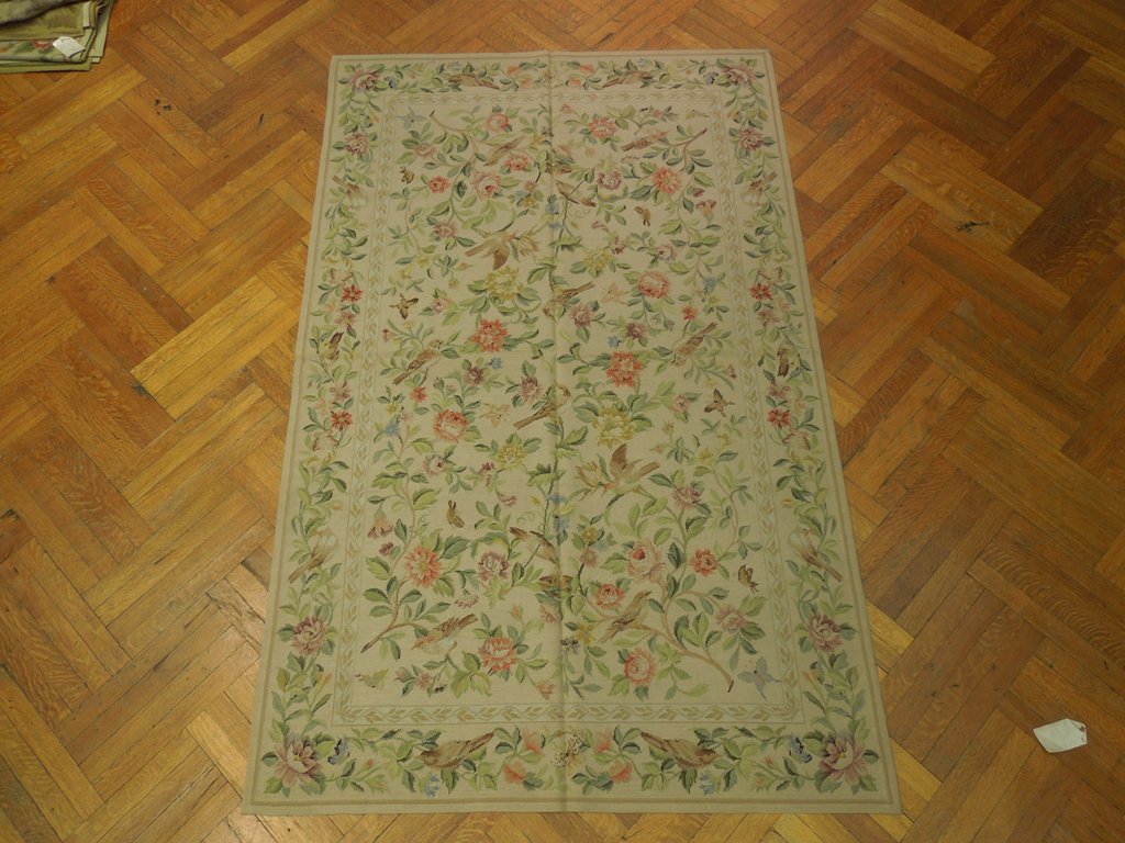 5 x 8 Tapestry Needle Point Rug Birds Flowers #PIX-20698