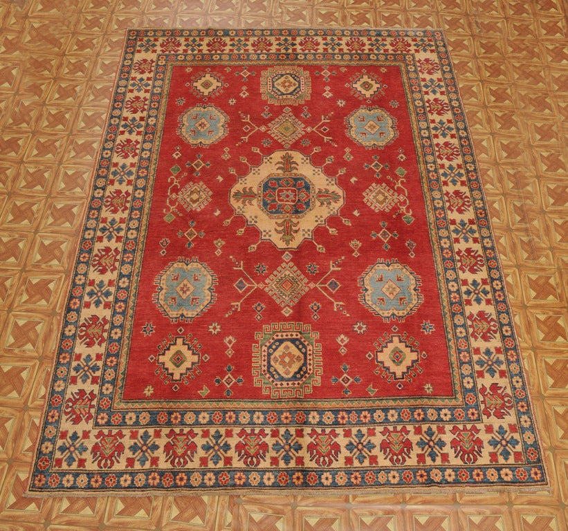 7.9 x 11 New Handmade Afghanistan Kazak Rug #PIX-24243