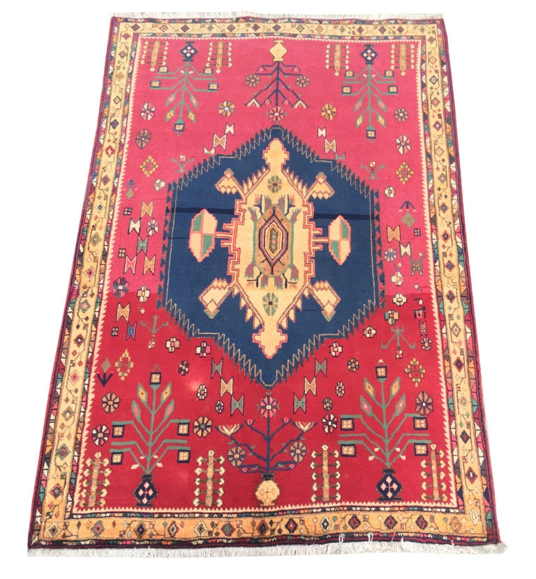 5.5 x 8. Persian Tribal Handmade Wool Sirjan Rug #B-81680