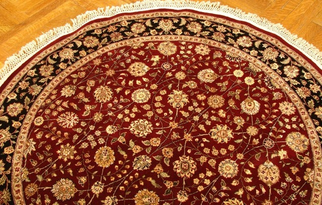 5 x 5 Round Quality Hand-Knotted Wool and Silk Rug #PIX-14800
