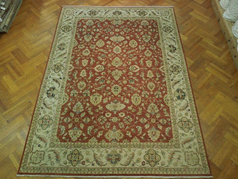 9 x 12 Quality Natural Wool Handmade Chobi Peshawar Rug Rust #PIX-17463