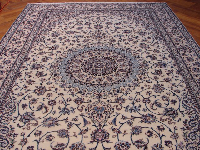 6.8 x 10 Fine Persian Nain Rug Wool and Silk 500 KPSI 6 La #PIX-9497