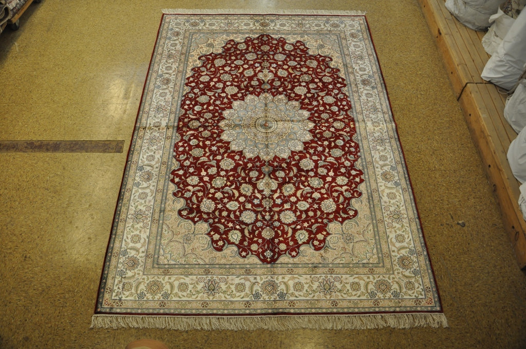 6 x 9 Handmade Persian Authentic Iran Floral Elegant Area Rug #PIX-27607