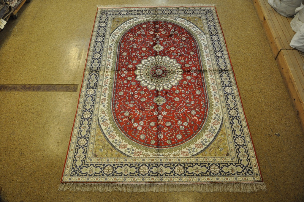 6 x 9 Transitional Silk Handmade Rug #PIX-27593