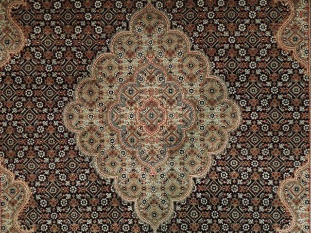 5.5 x 7.10 New Tabriz Mahi Rug Wool and Silk Handmade India #PIX-15781