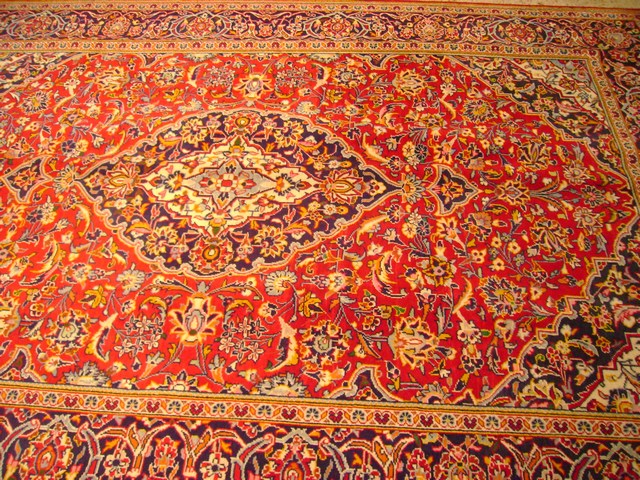 7.7 x 10.6 Persian Kashan Rug Classic Traditional #PIX-7047