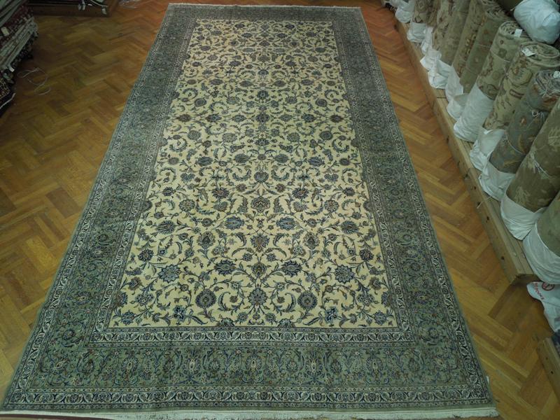 11.8 x 23.3 Signed Authentic Persian Kashan Rug Great Quality Handmade Iran #PIX-17115