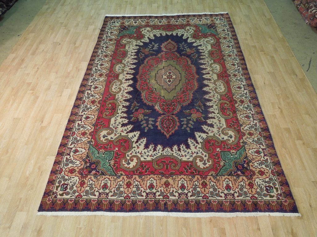 6.6 x 10 Persian Tabriz Wool Rug #B-72845