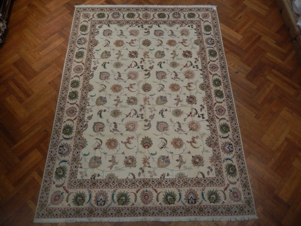 8.2 x 11.2 High Quality authentic Persian Tabriz Rug Handmade Iran Wool and Silk 400 KPSI  All Over Pattern #PIX-21862